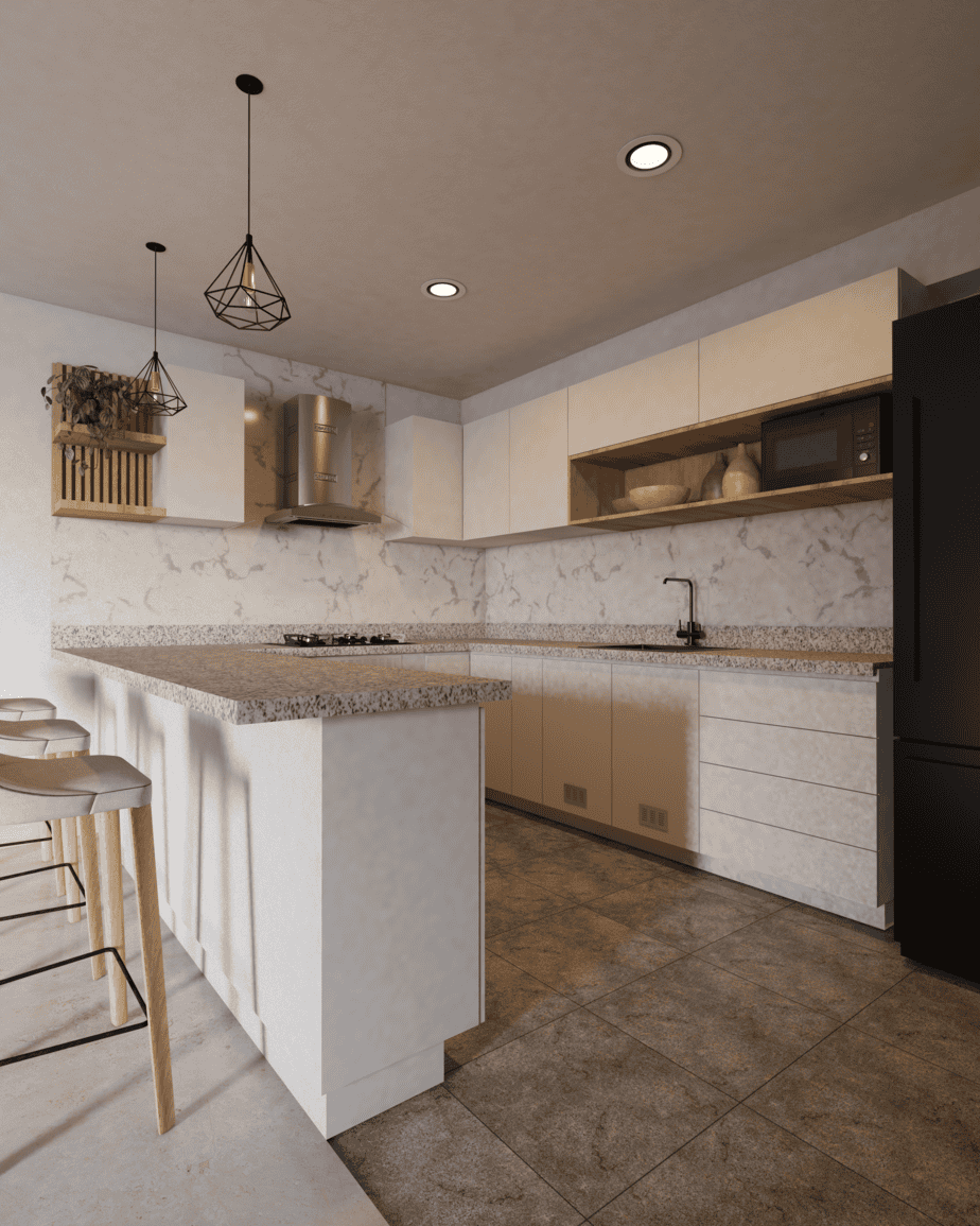 Cocina integral melamina blanca RH - vista frontal | DH Mobiliarios cocina-integral-melamina-blanca-rh-frontal.jpg